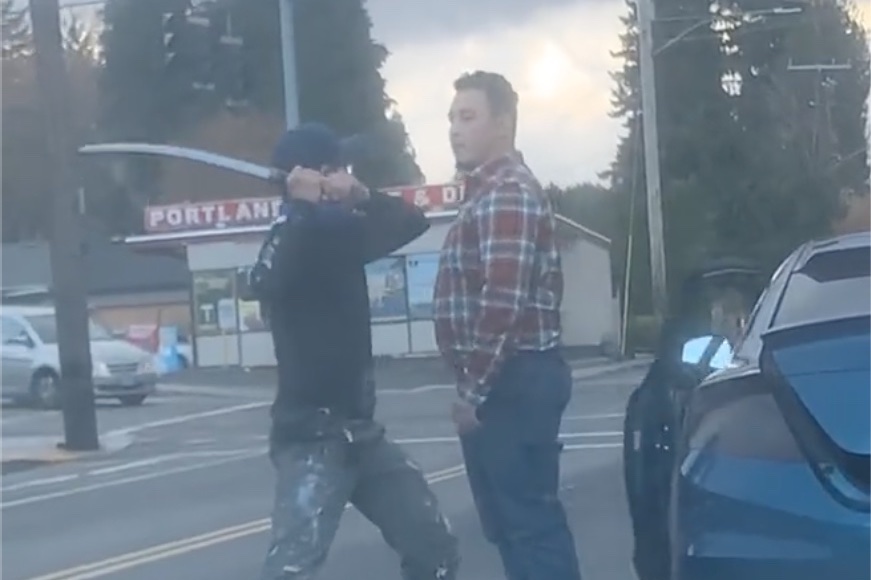 Portland Oregon Road Rage Samurai Katana Sword vs Rifle