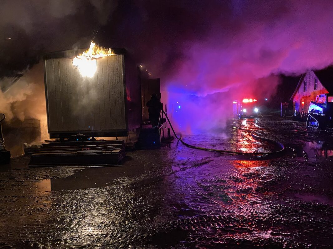 Trailer Fire Gaston Barn