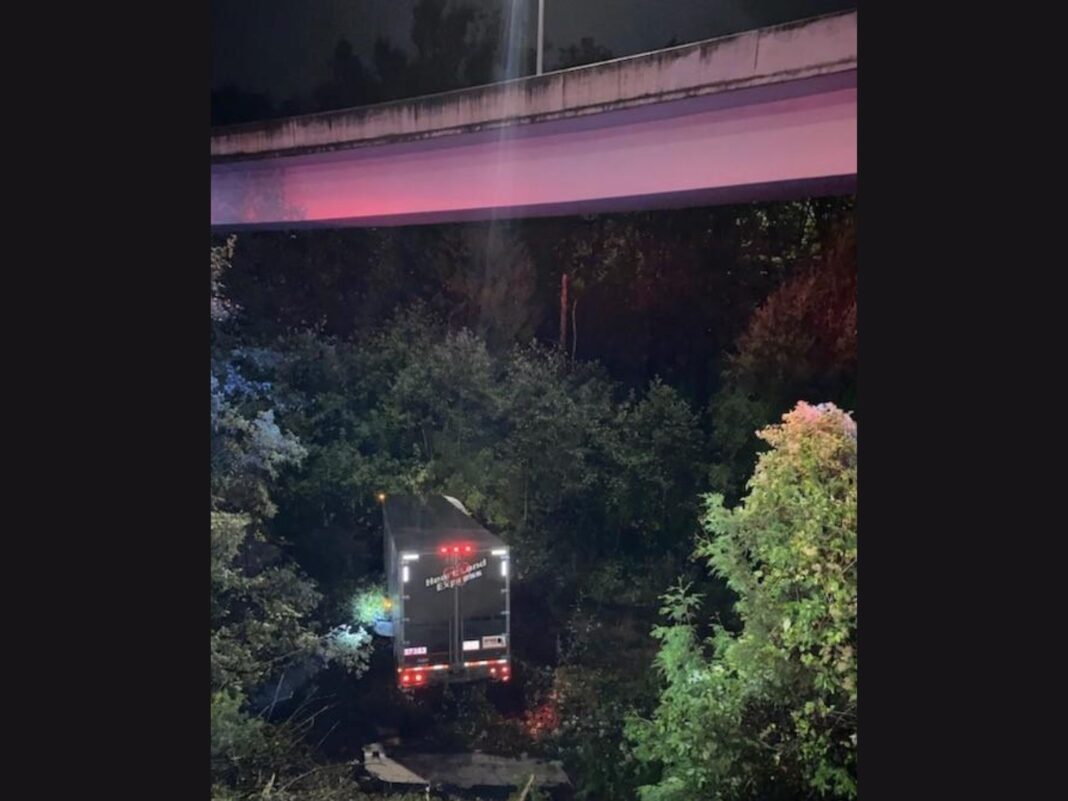 crashed semi-truck