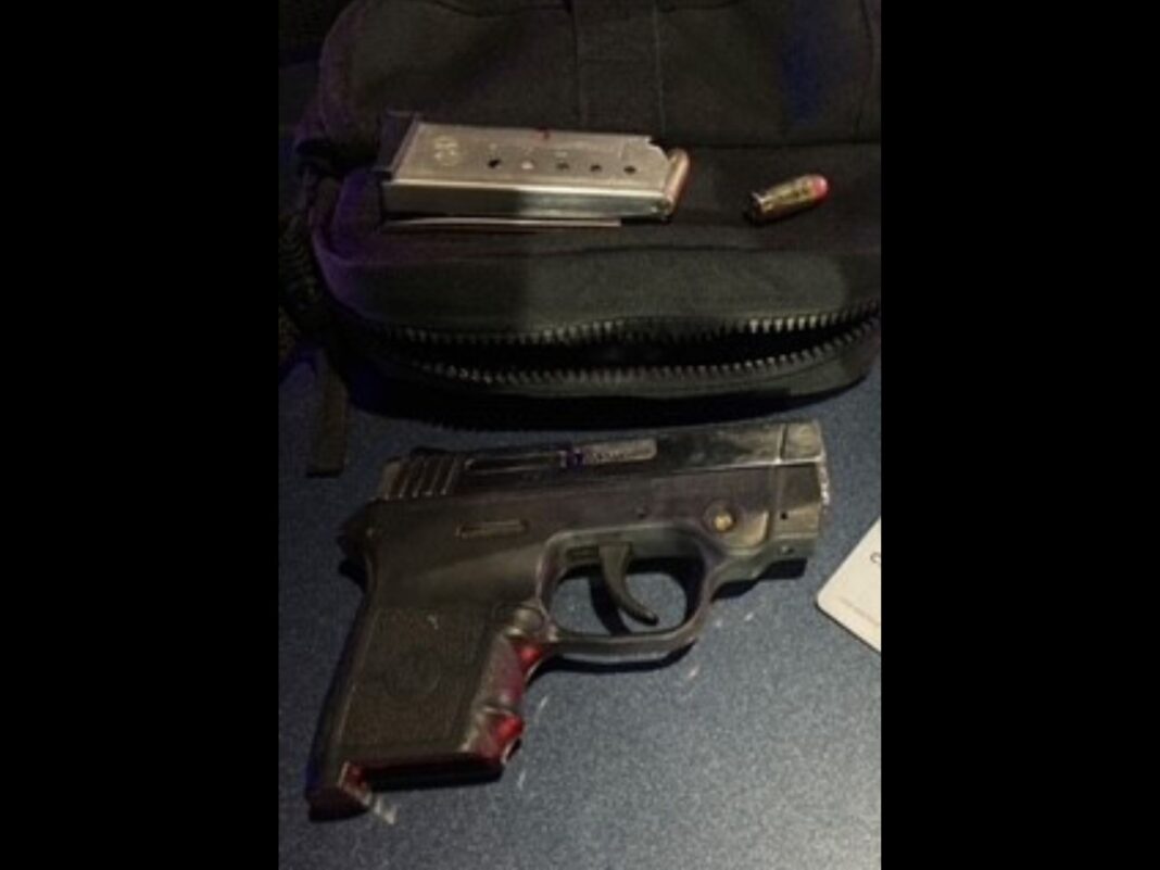 firearm found in the purple suzuki van
