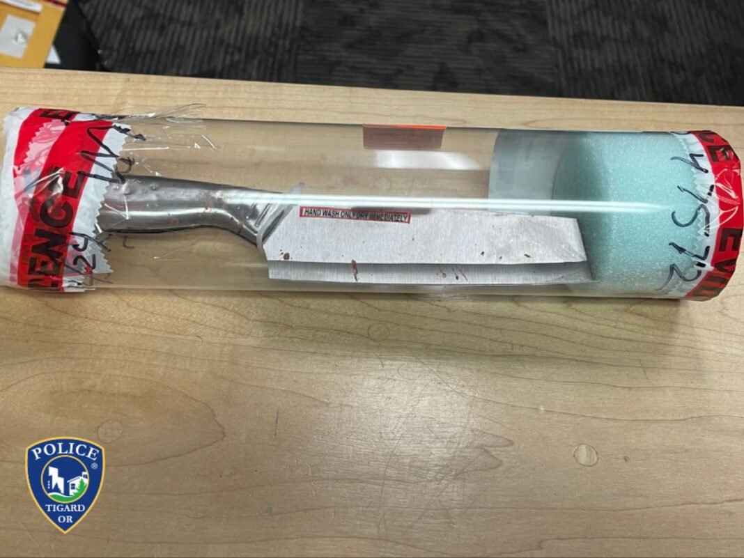 knife used in knife attack in tigard