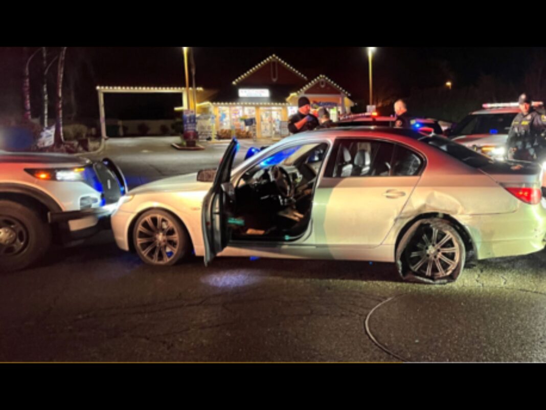 reckless driver stopped with spike strips